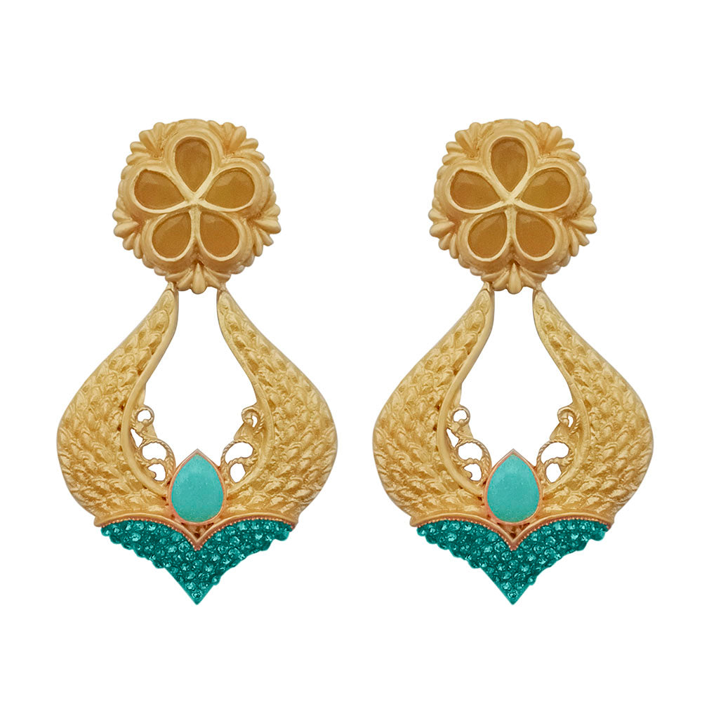 Amina Creation Gold Plated Dangler Earrings