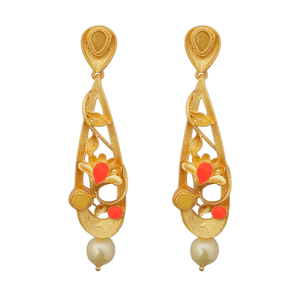 Amina Creation Gold Plated Dangler Earrings
