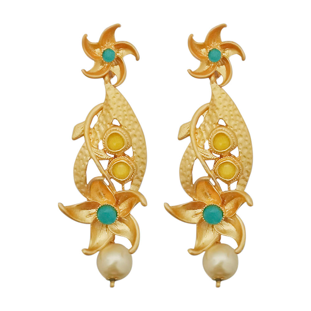 Amina Creation Gold Plated Dangler Earrings