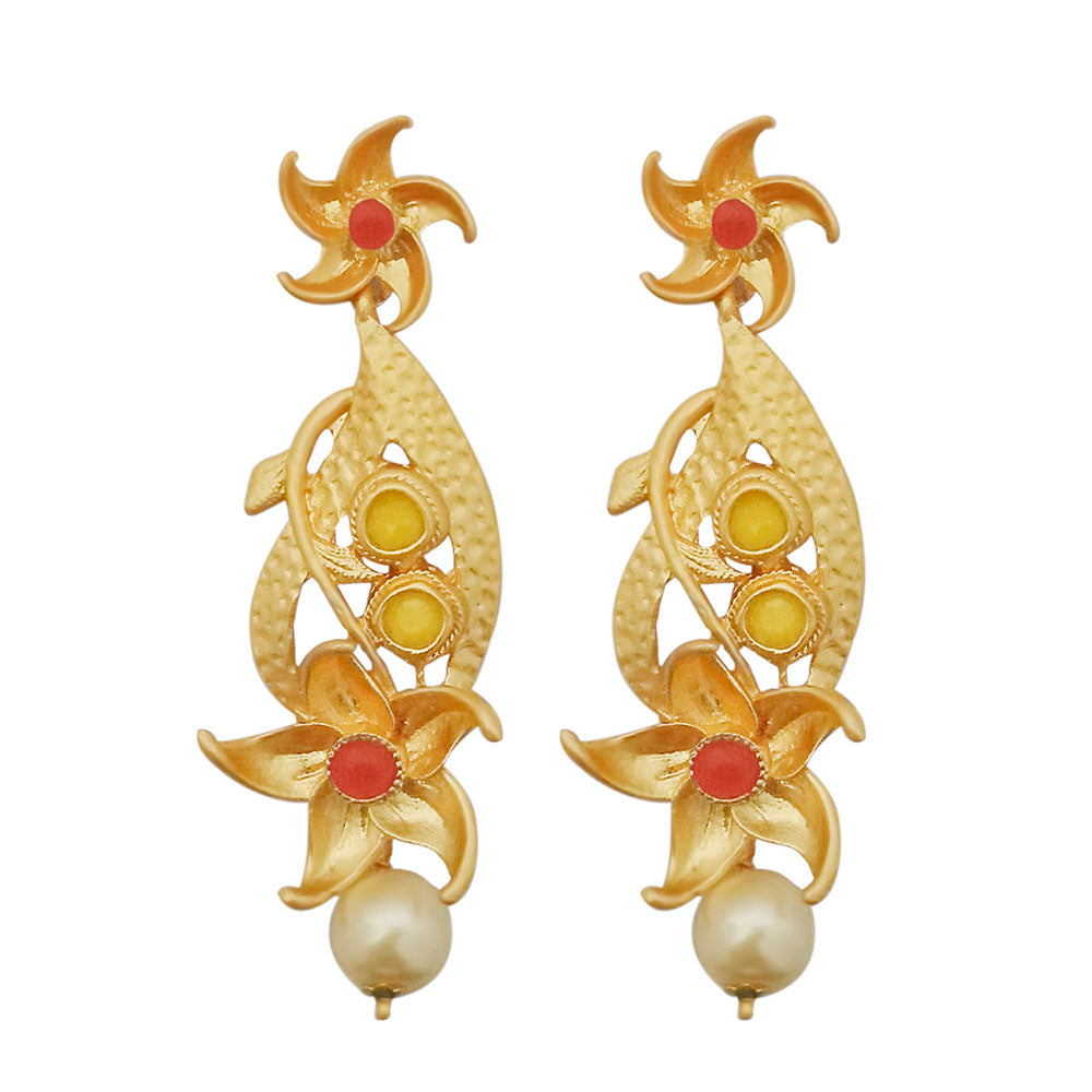 Amina Creation Gold Plated Dangler Earrings