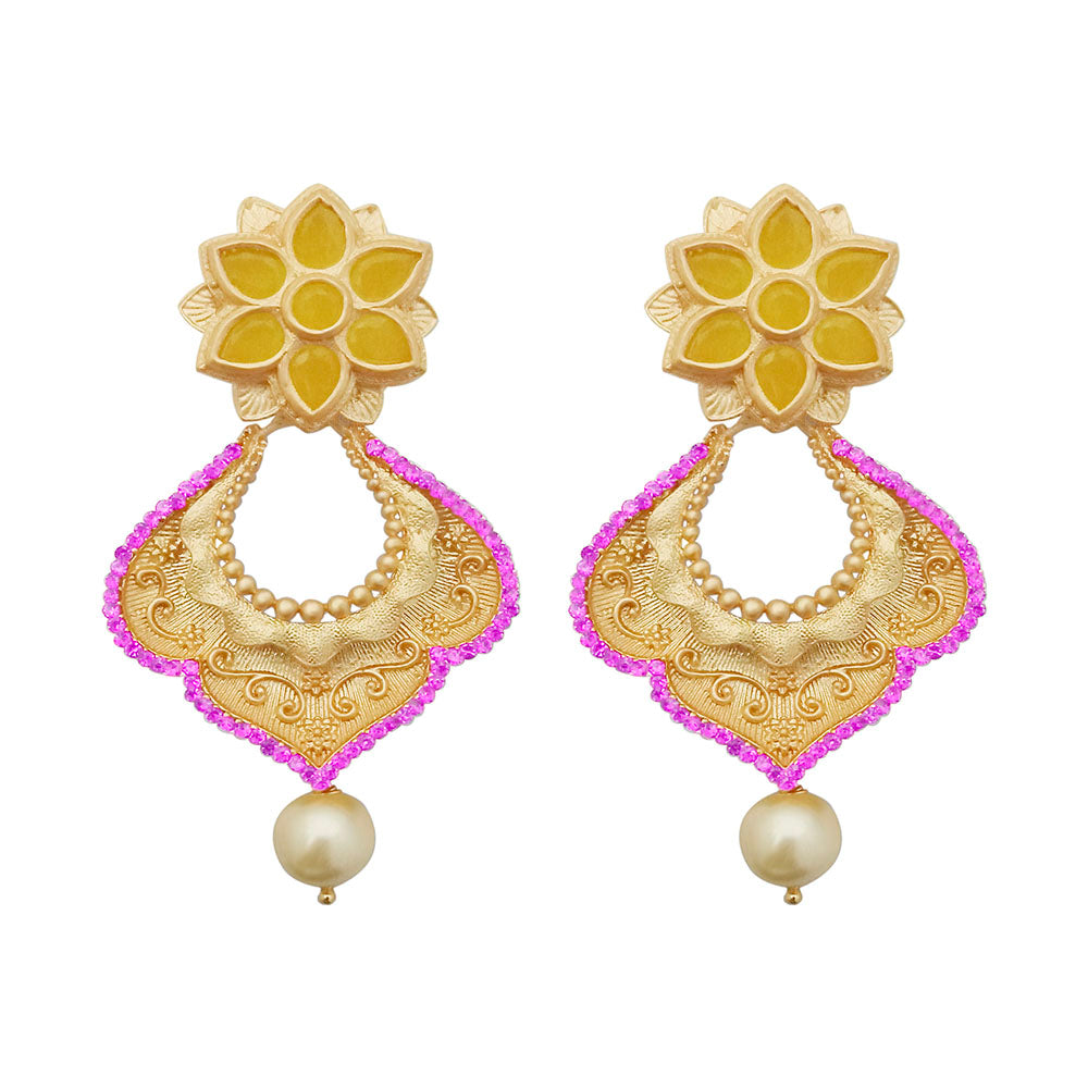Amina Creation Gold Plated Dangler Earrings