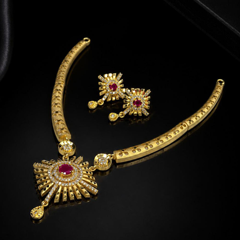 Shipra Gold Plated Crystal Sone Necklace Set