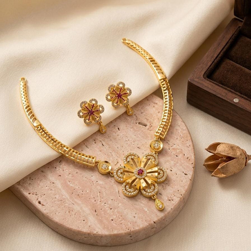 Shipra Gold Elegant Austrian Sone Necklace Jewellery Set