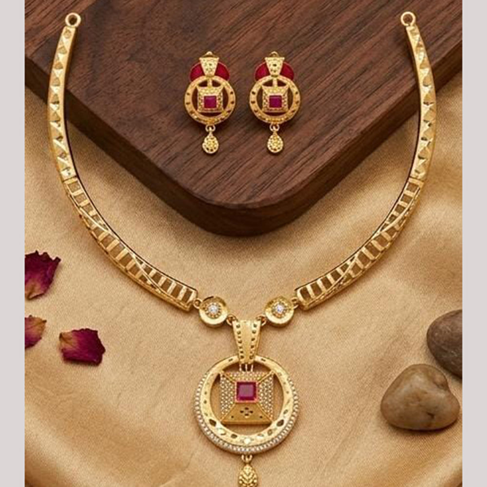 Shipra Gold Elegant Austrian Sone Necklace Jewellery Set