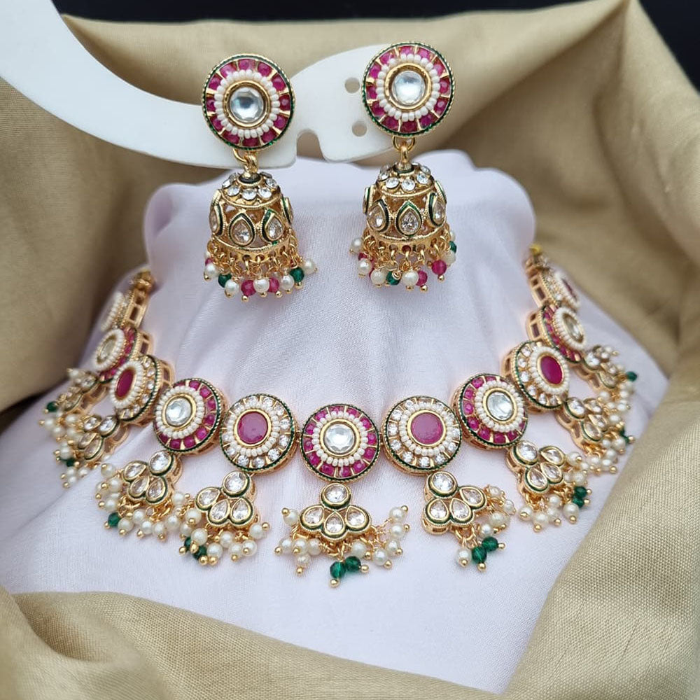 Reet Revaz Premium Pota Stone And Pearl Choker Necklace Set