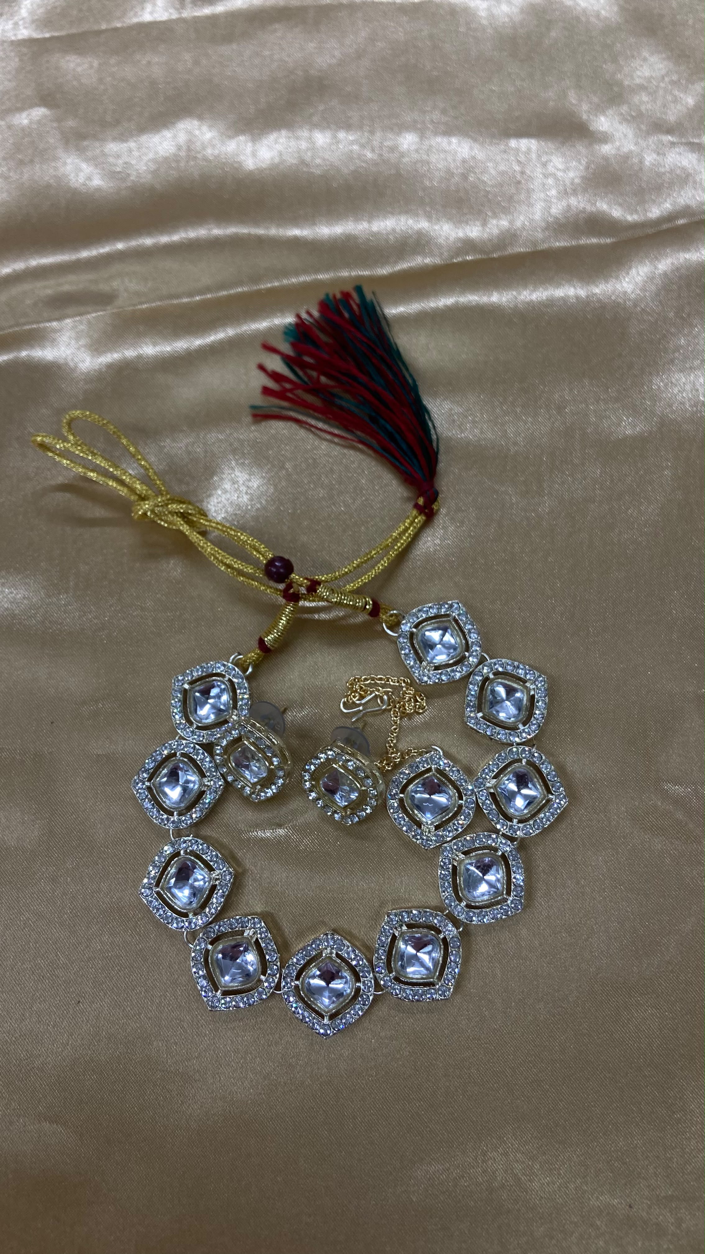 Darshana Jewels Kundan And Austrian Stone Designer Necklace Set
