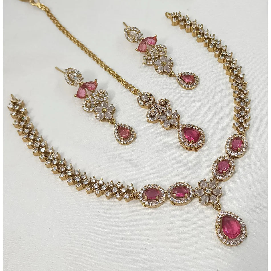 Darshana Jewels Light Weight American Daimond Necklace Set