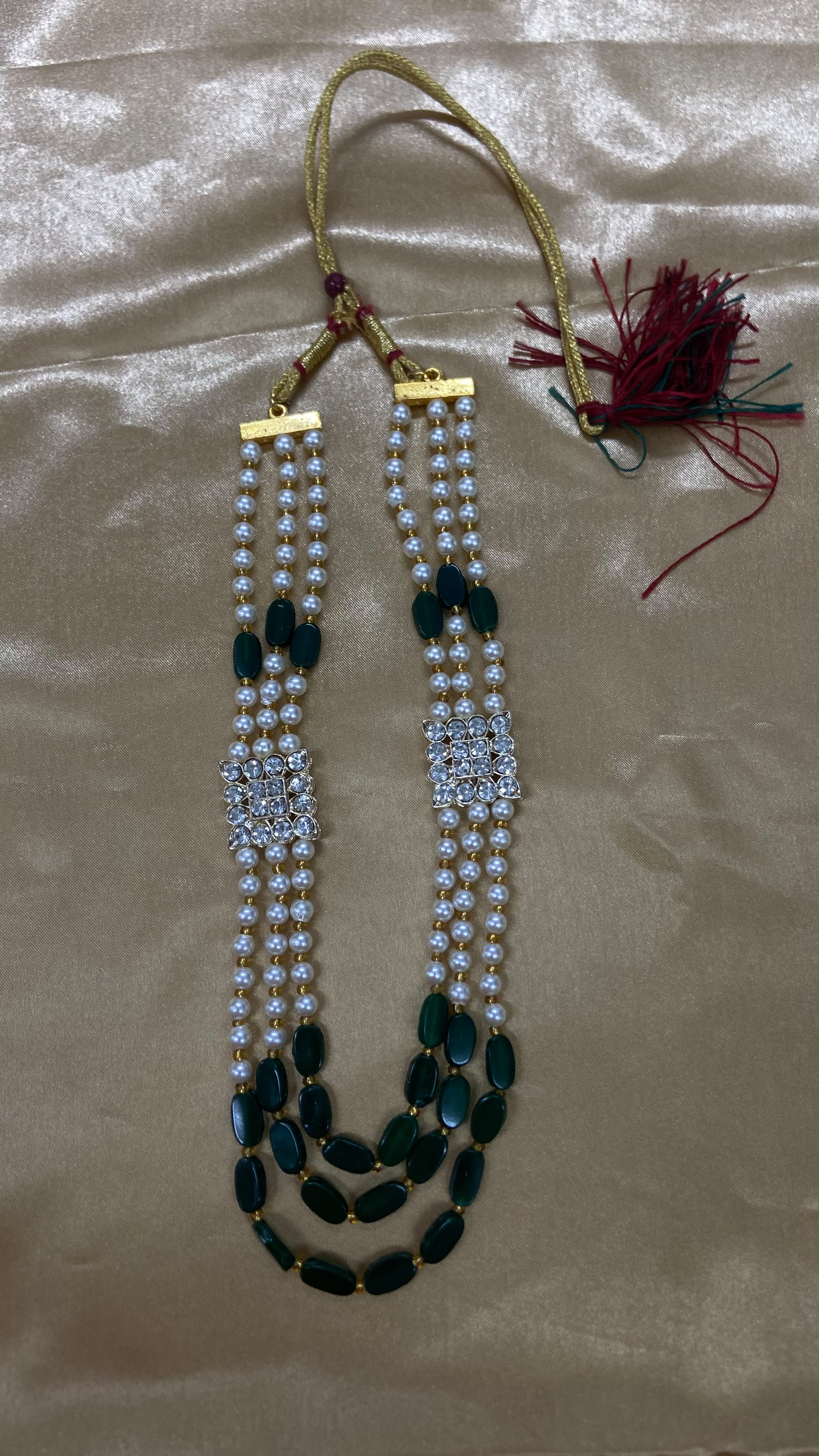 Darshana Jewels Premium Austrian Stone Beaded Necklace for Men