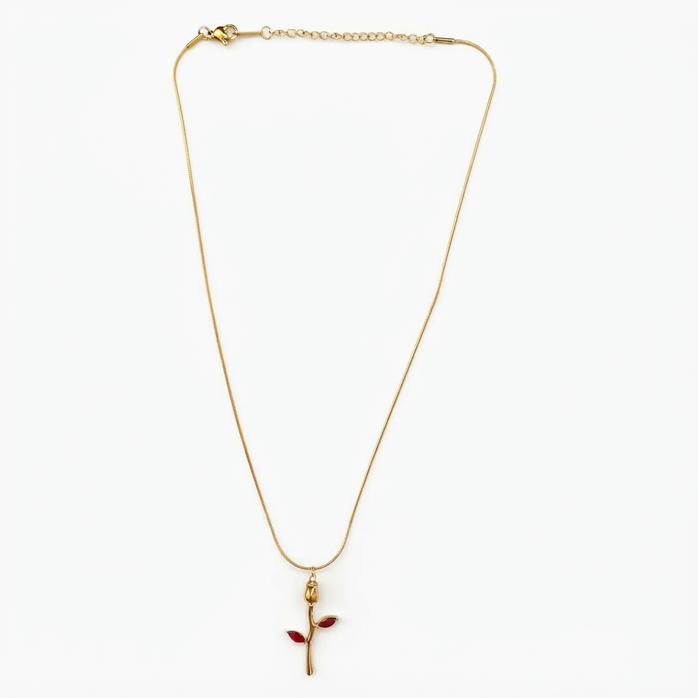 Darshana Jewels Stylish Gold Plated Tulip Flower Chain Pendant