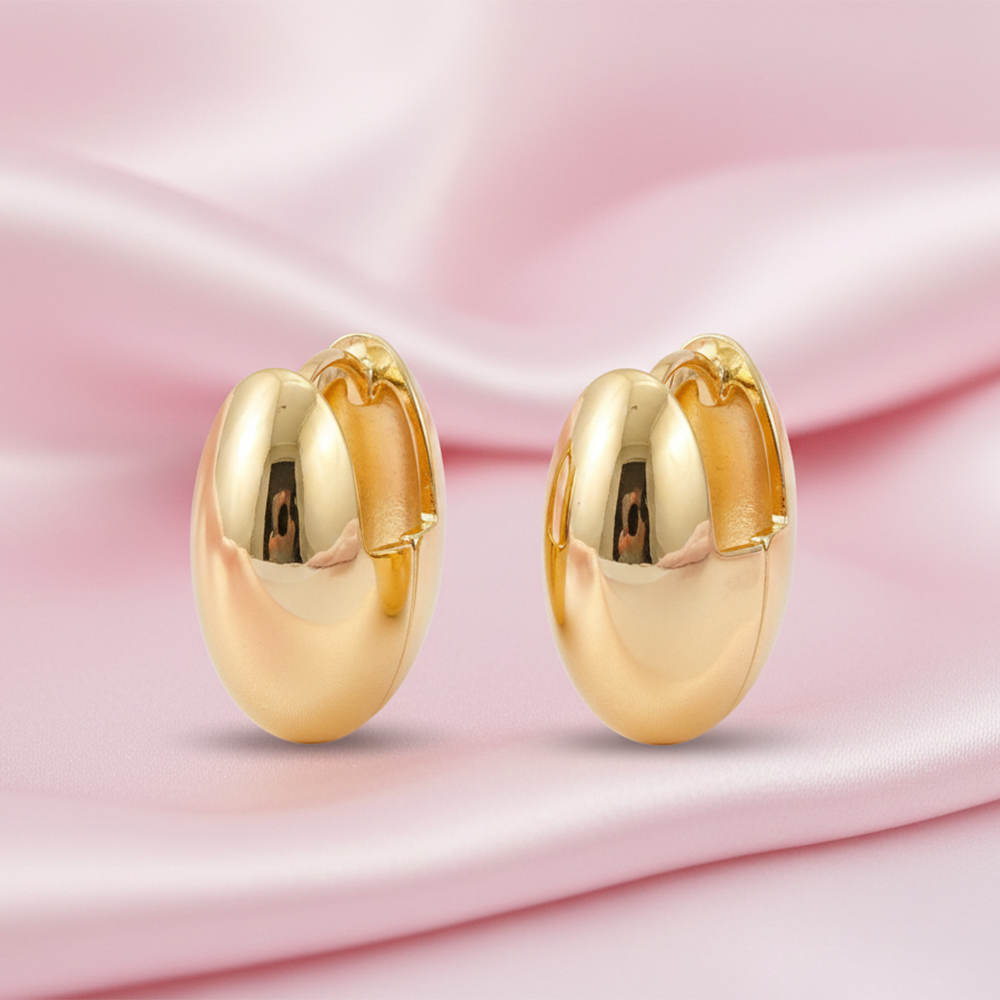 Urthn Oval Shape Gold Plated Earrings(Pack of 3)