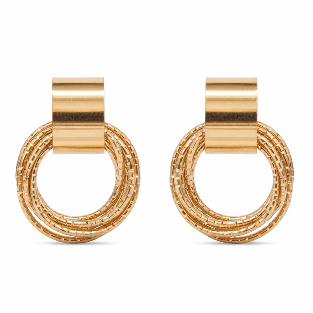 Urthn Stylish Gold Plated Earrings (Pack Of 6)