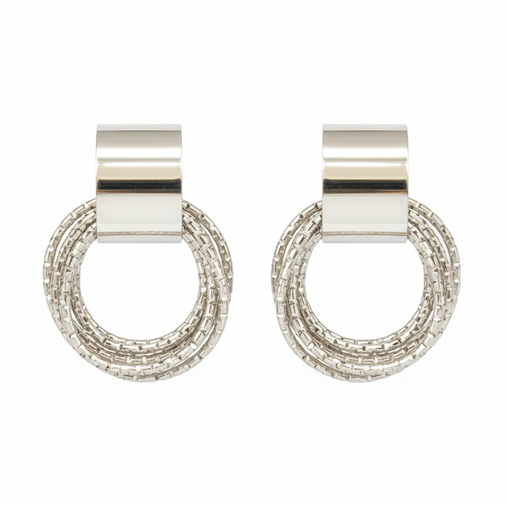 Urthn Stylish Silver Plated Earrings (Pack Of 6)