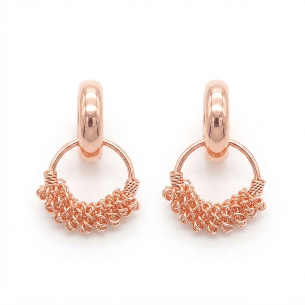 Darshana Jewels Rose Gold Plated Designer Hoop Earrings for Women (Set of 6)