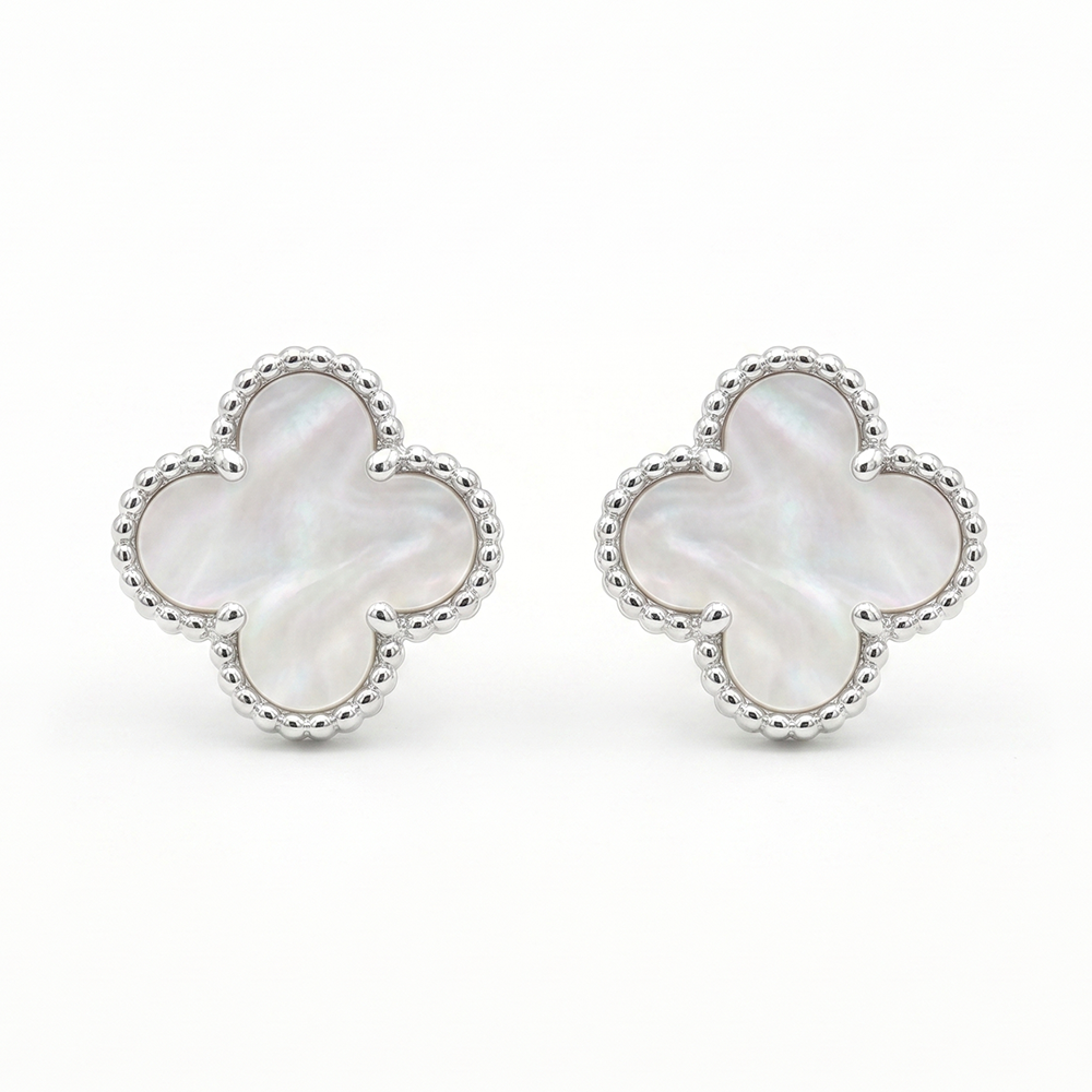 Urthn Elegant Gold-Plated Clover Stud Earrings for Women(Pack of 6)