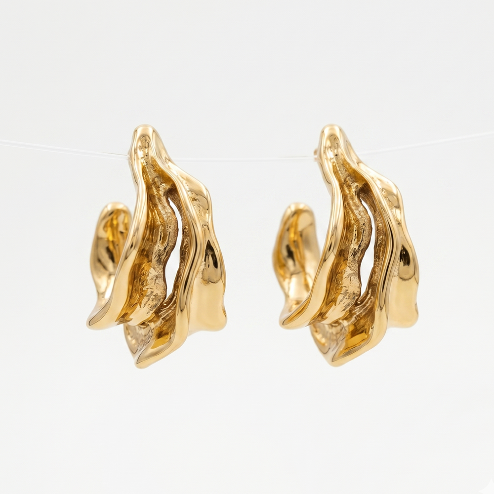 Urthn Premium Gold-Toned Stud Earrings for Women and Girls(Pack of 6)