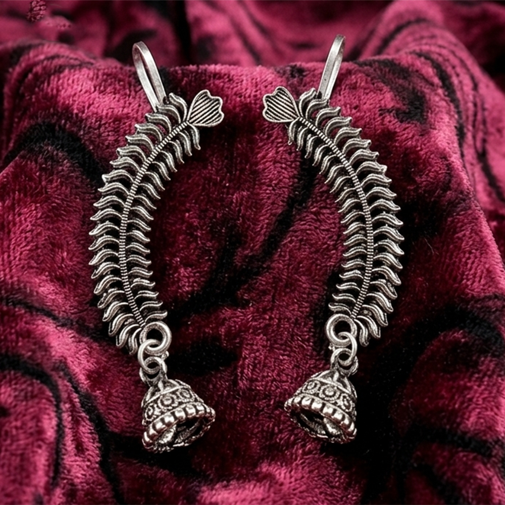 Darshana Jewels Oxidised Plated Stylish Jhumki Ear Cuff For Women And Girls(Pack of 6)