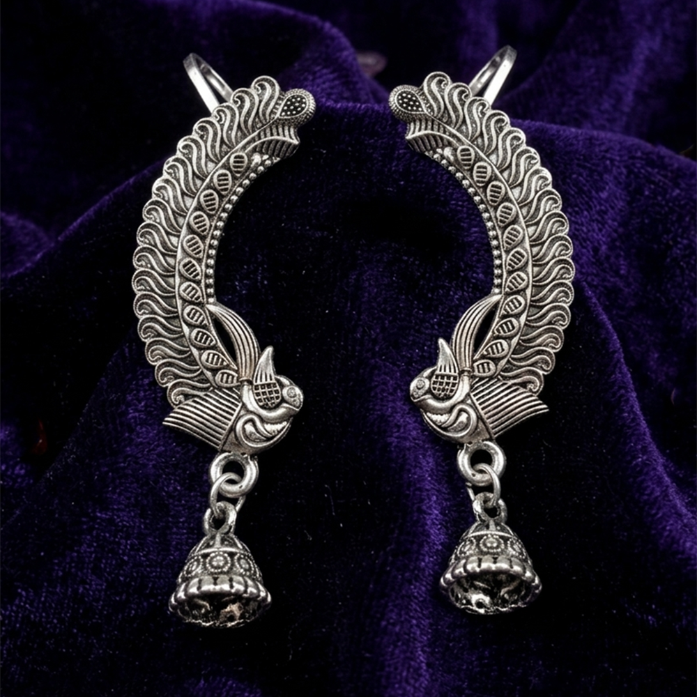 Darshana Jewels Oxidised Plated Peacock Ear Cuff For Women And Girls(Pack of 6)
