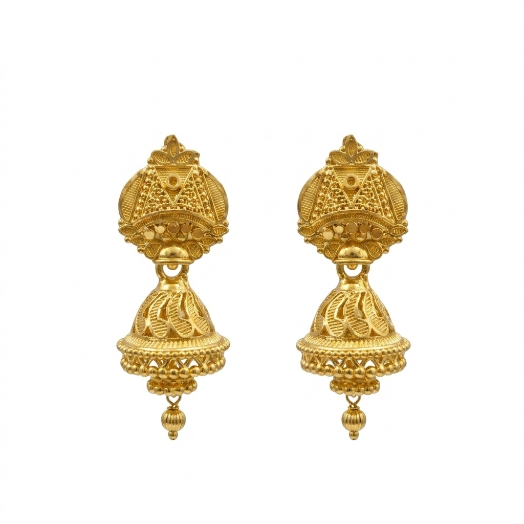 Darshana Jewels Elegant Gold Plated Floral Jhumka Drop Earrings(Pack Of 6)