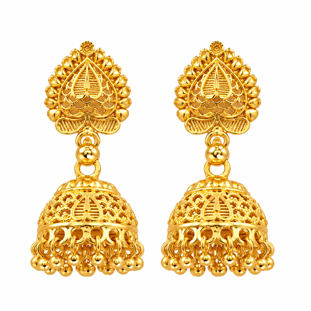 Urthn Stylish Gold Plated Jhumka Earrings | Traditional Fashion Jewellery for Festive & Party Wear( Pack of 6)