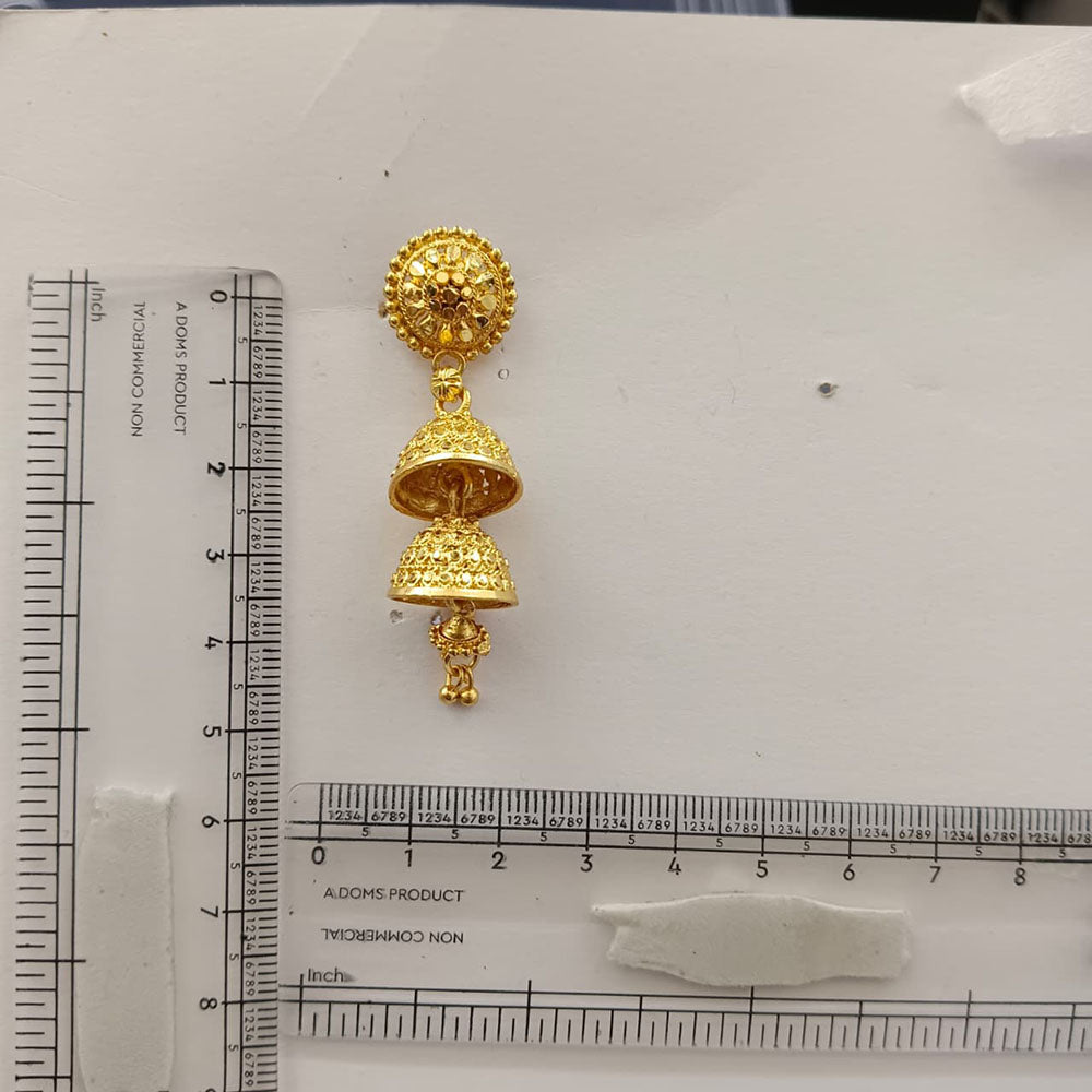 Urthn Traditional Gold Plated Double Layer Jhumki Earrings | Designer Indian Earrings for Women & Girls( Pack of 6)