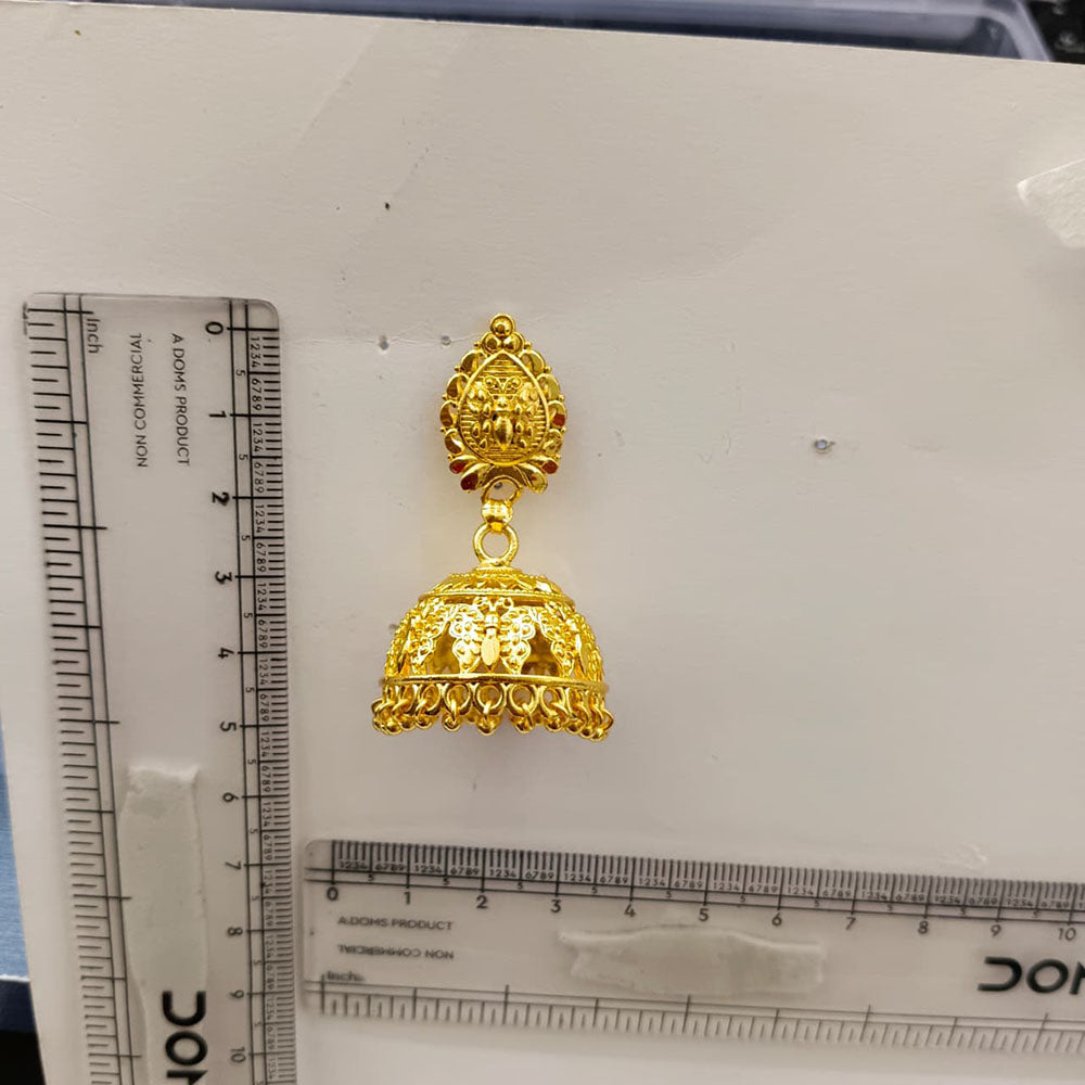 Urthn Heritage Inspired Gold Plated Jhumka Earrings With Leaf shape stud( Pack of 6)
