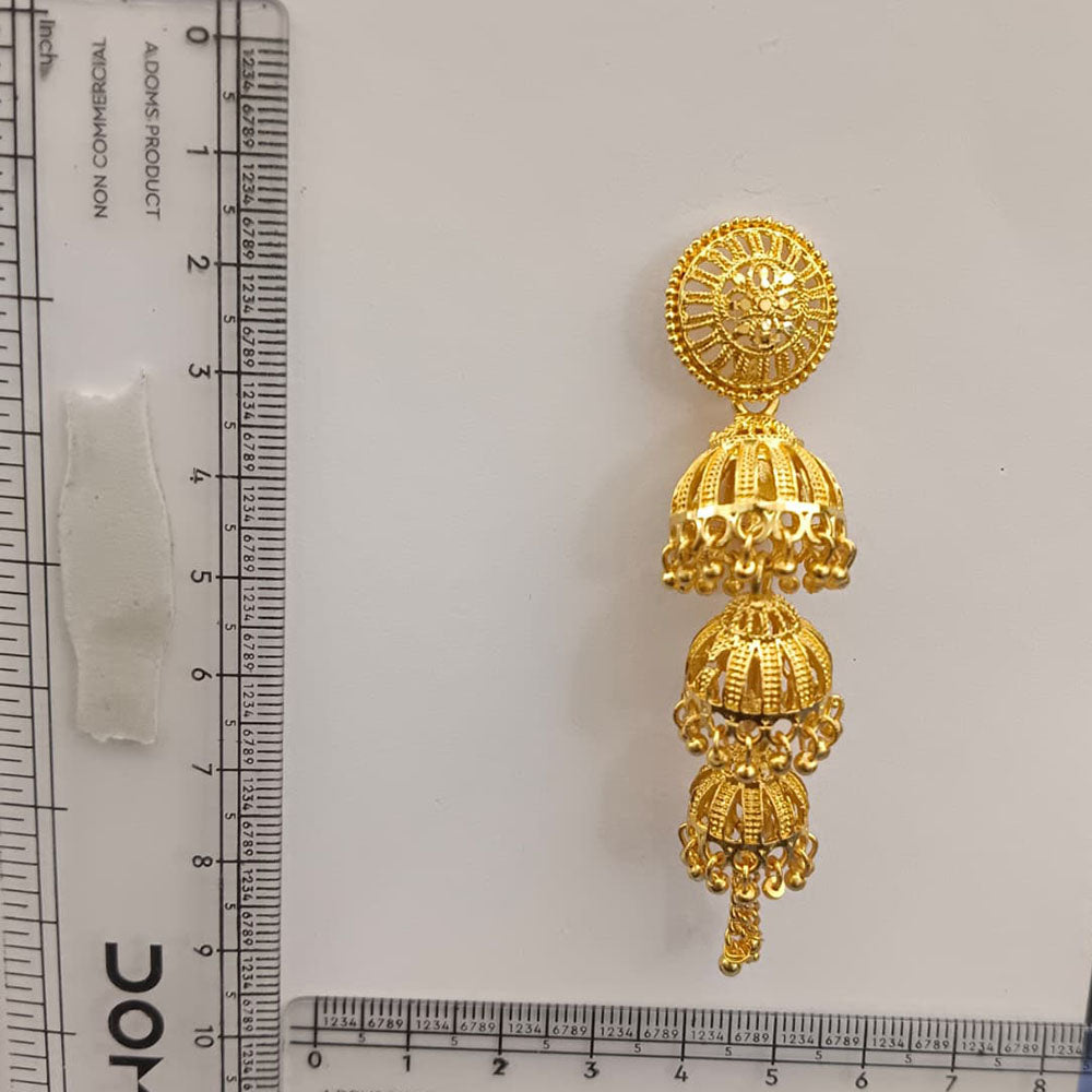 Urthn Heritage Inspired Gold Plated Multi Layered Jhumki Earrings | Traditional Designer Jewellery for Women( Pack of 6)