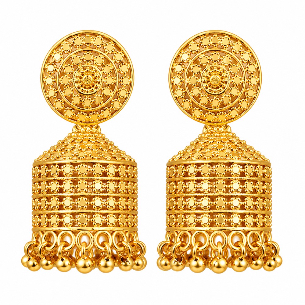 Urthn Heritage Inspired Gold Plated Jhumka Earrings | Traditional Designer Jewellery for Women( Pack of 6)