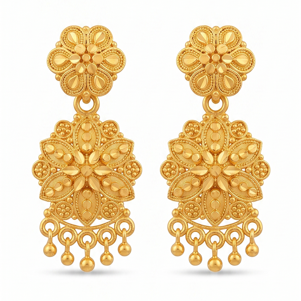 Darshana Jewels Gold Plated Traditional Small Dangler Earrings (Pack of 6)