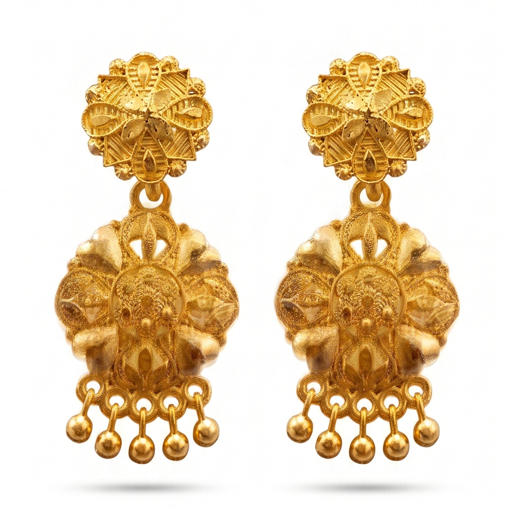 Darshana Jewels Gold Plated Traditional Small Dangler Earrings (Pack of 6)