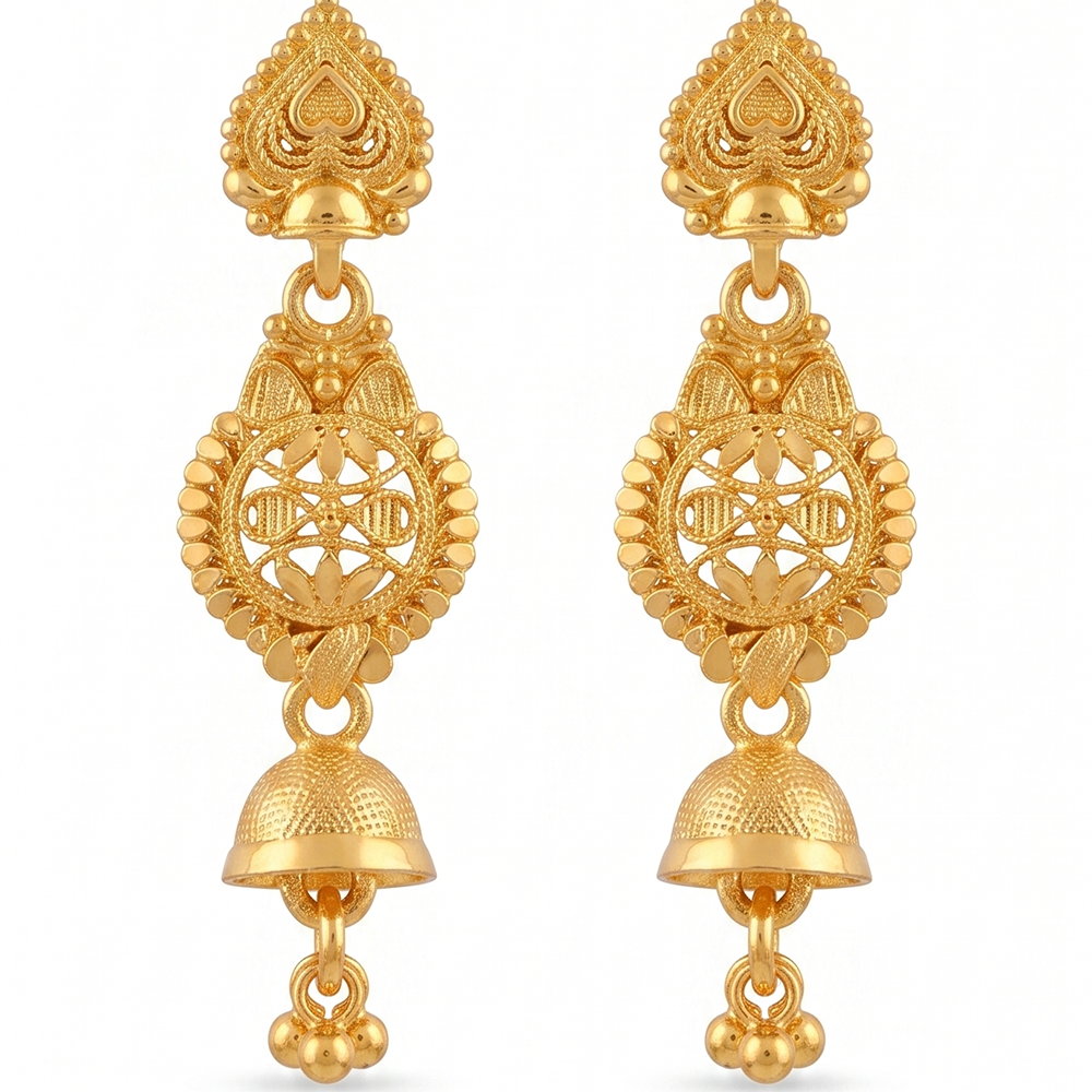 Darshana Jewels Gold Plated Traditional Small Dangler Earrings (Pack of 6)