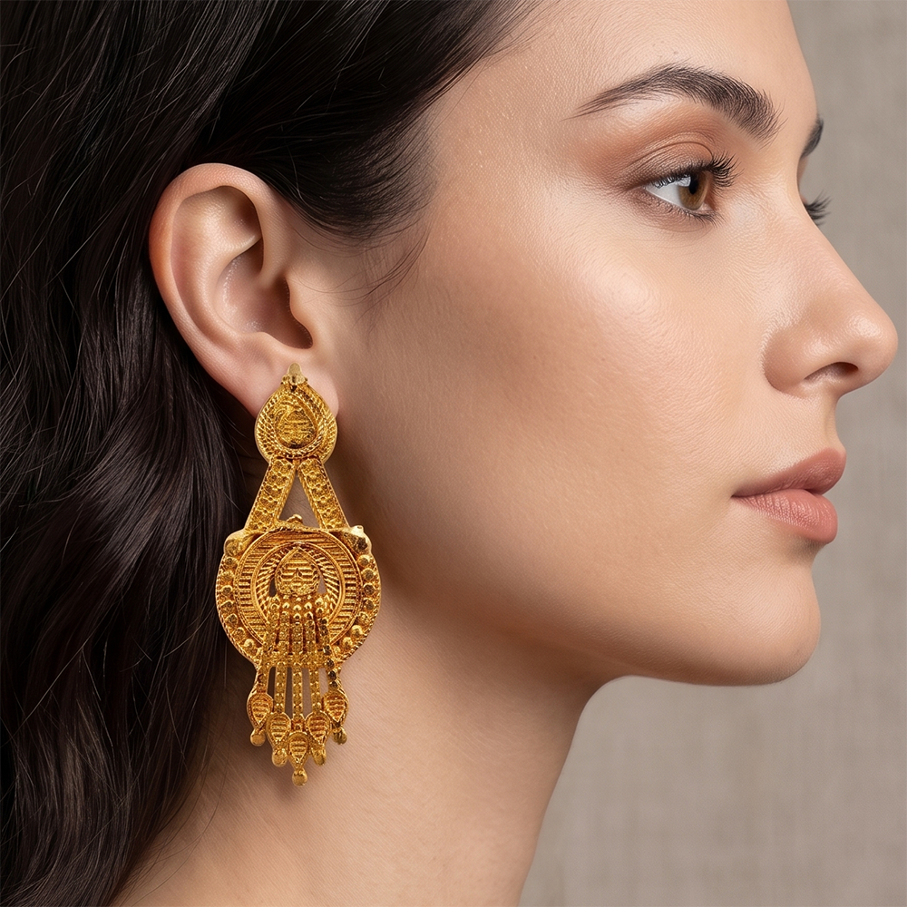 Darshana Jewels Gold Plated Traditional Small Dangler Earrings (Pack of 6)