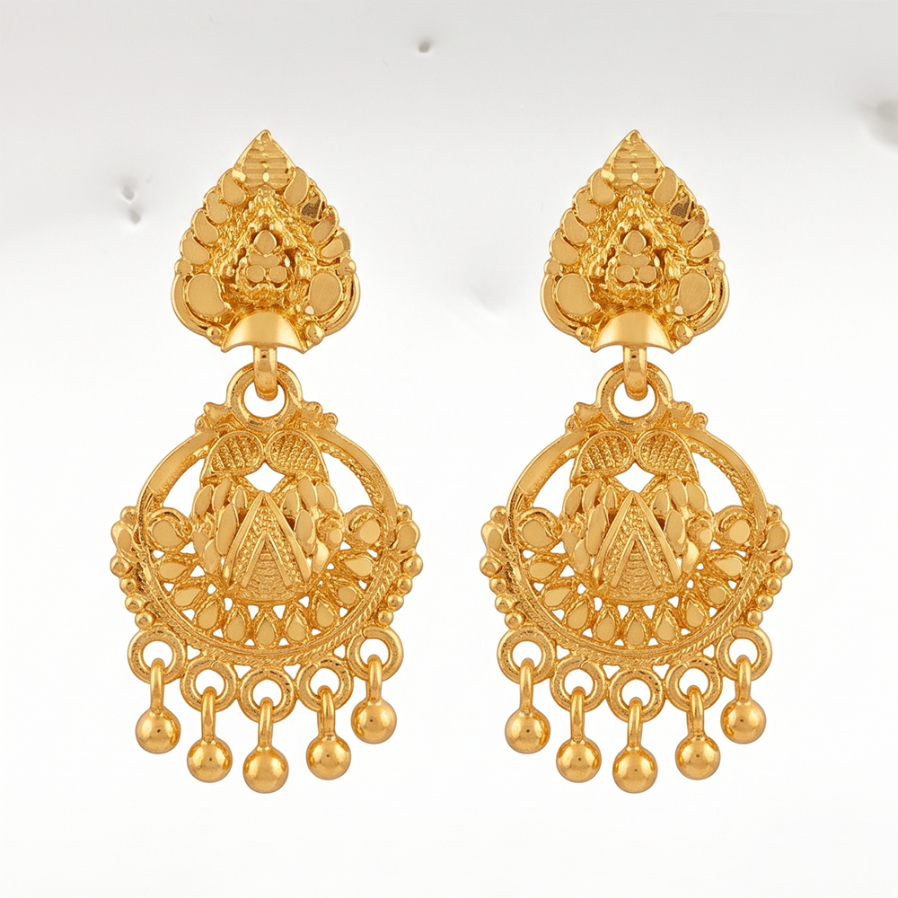 Darshana Jewels Gold Plated Traditional Small Dangler Earrings (Pack of 6)