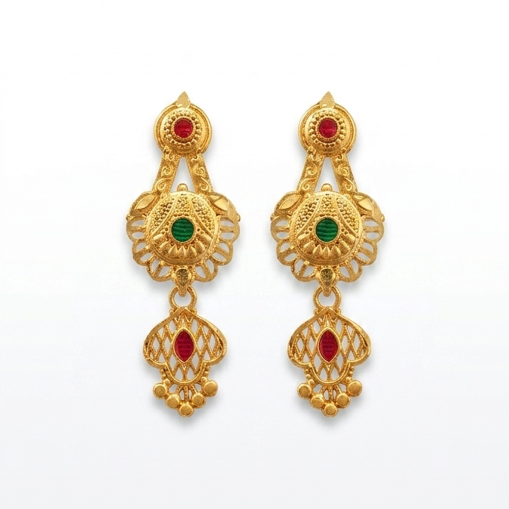 Darshana Jewels Gold Plated Traditional Small Dangler Earrings (Pack of 6)