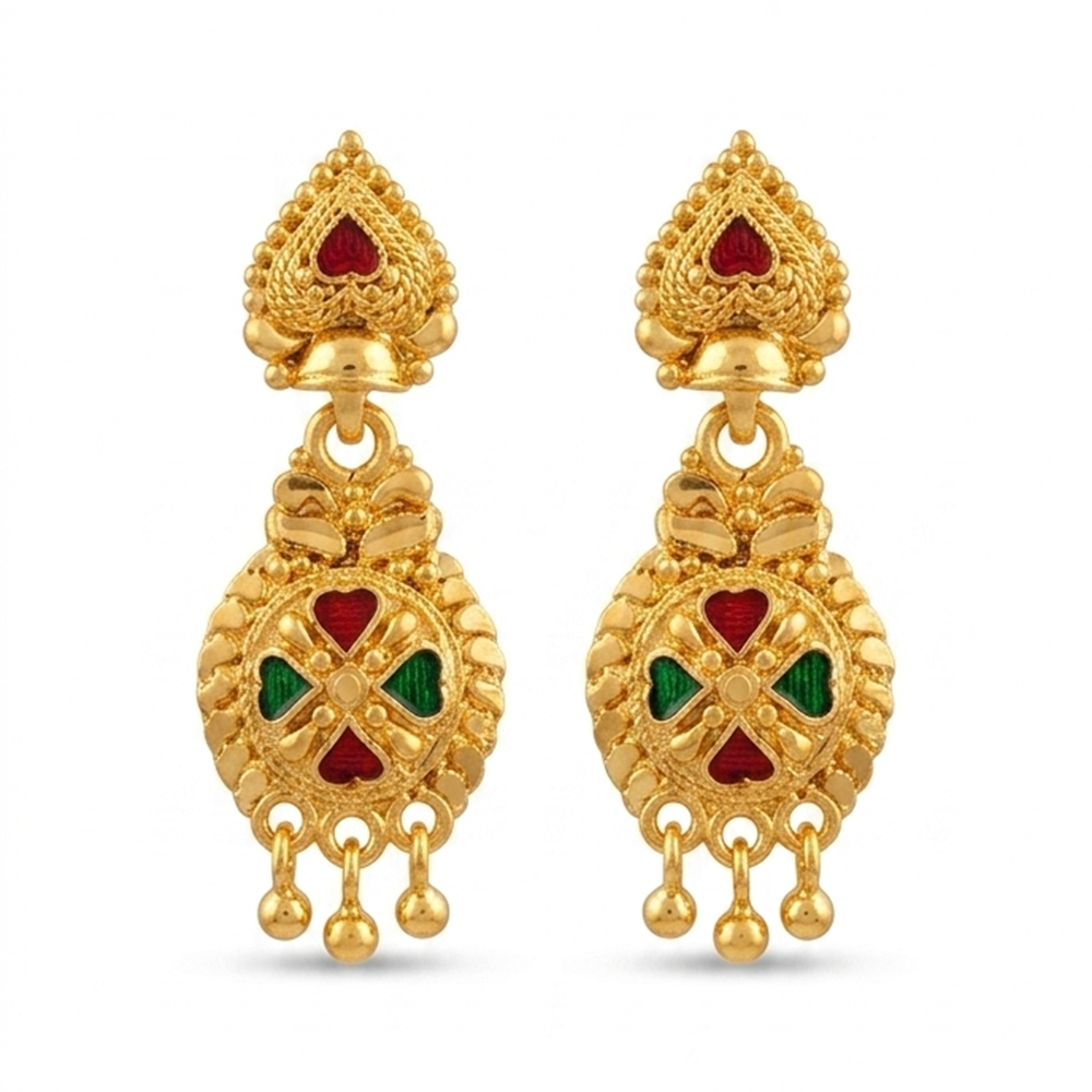 Darshana Jewels Gold Plated Traditional Small Dangler Earrings(Pack Of 6)