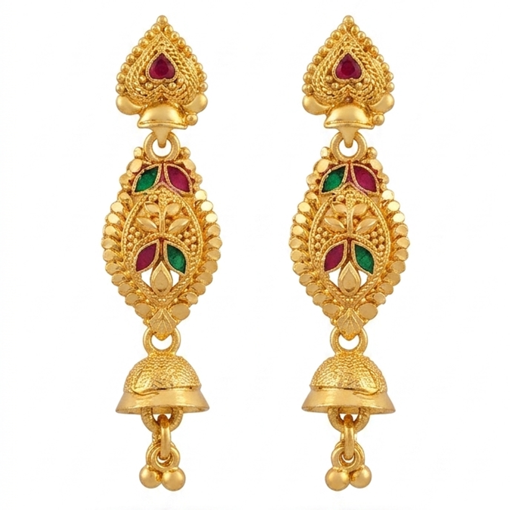 Darshana Jewels Gold Plated Traditional Small Jhumki Earrings(Pack Of 6)