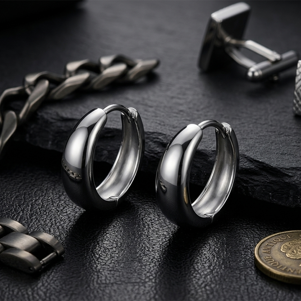 Urthn Silver Plated Stud Mens Bali