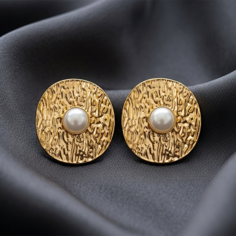 Urthn Pearl Stud Round Earrings Contemporary Fashion Jewelry Collection(Pack of 6)