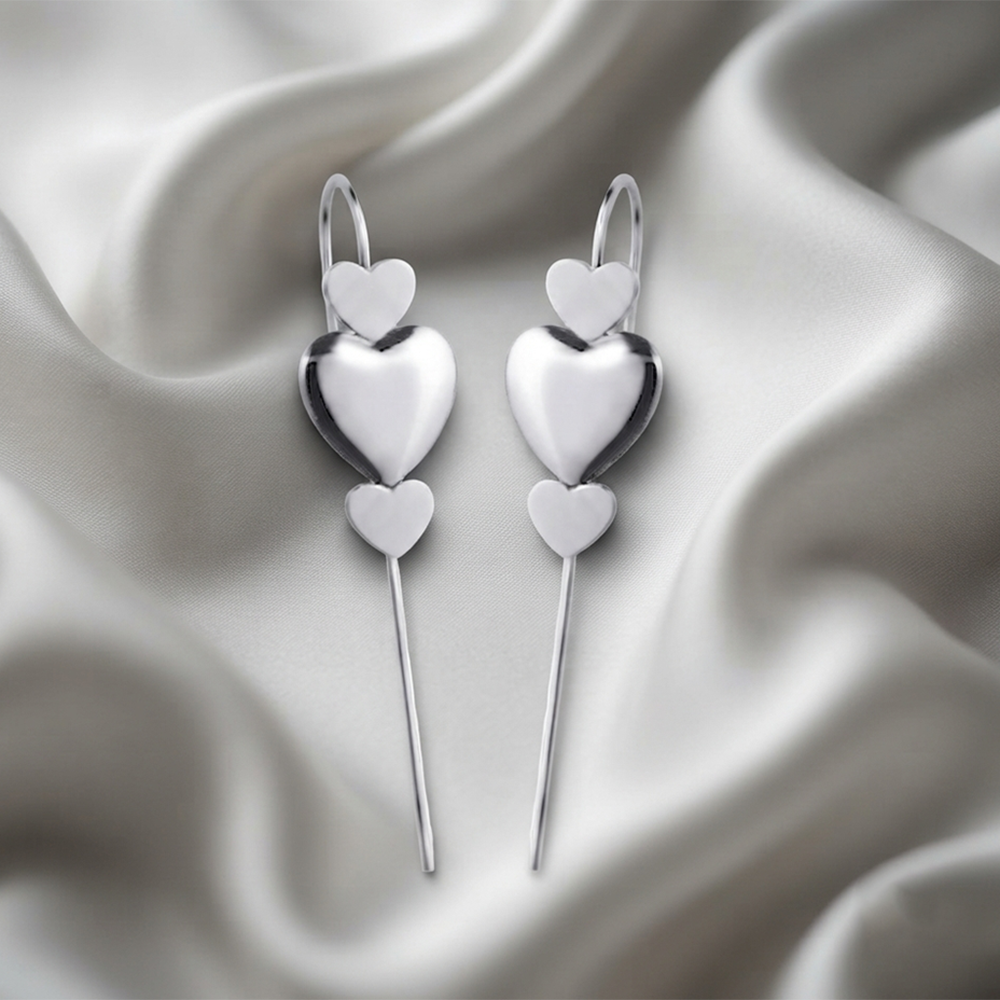 Urthn Oxidised Plated Heart Shape Ear cuff(Pack of 6)