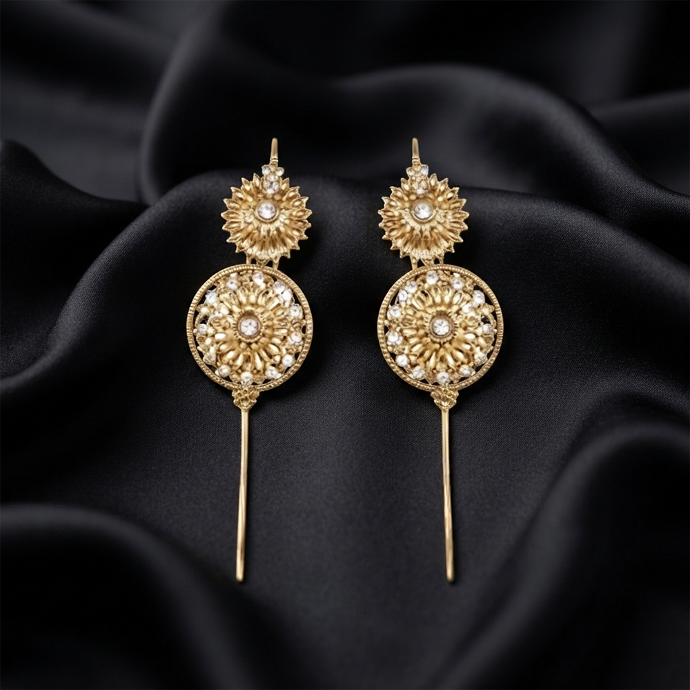 Urthn Gold Plated Round Ear cuff(Pack of 6)