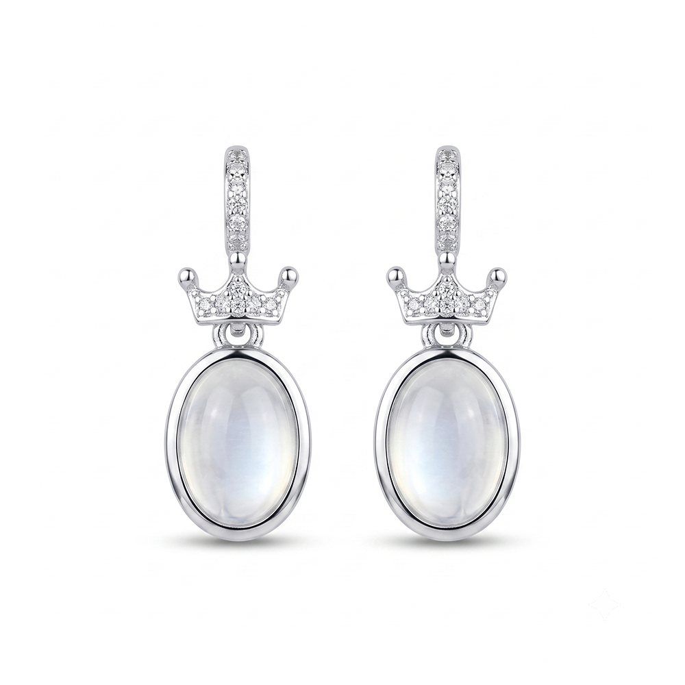 Urthn Silver Plated Monalisa Stone Dangler Earrings(Pack of 6 )