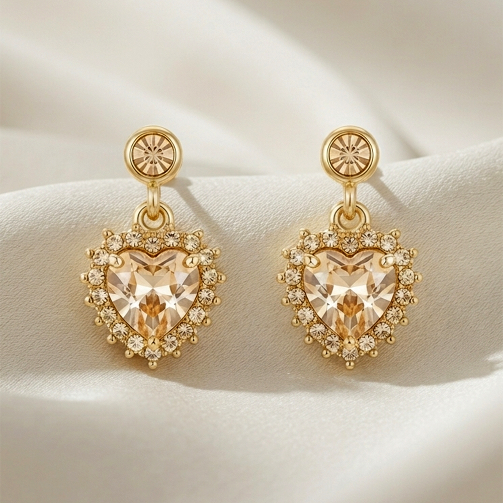 Urthn Gold Plated Austrian Stone Small Dangler Earrings