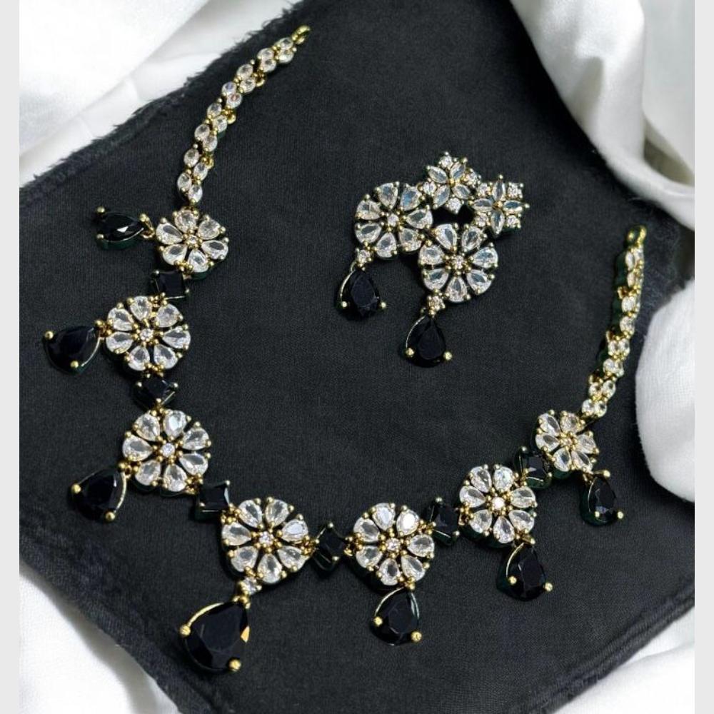 Sona Covering Ethnic Gold Plated Crystal Stone Necklace Set
