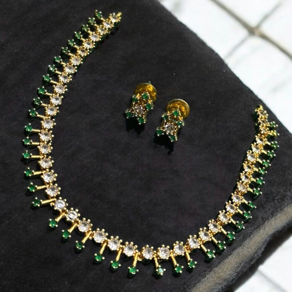 Sona Covering Charming Gold Plated Austrian Stone Necklace Set