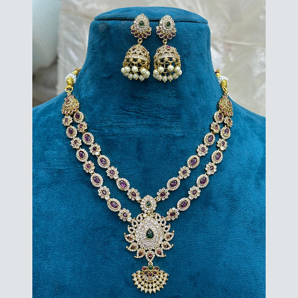 Sona Covering Charming Gold Plated Austrian Stone Necklace Set