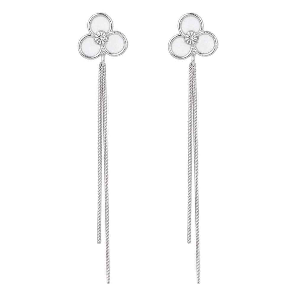 Urthn Trendy Long Tassel Earrings with Floral Motif for Women Stylish Party & Festive Wear Jewellery(Pack Of 3)