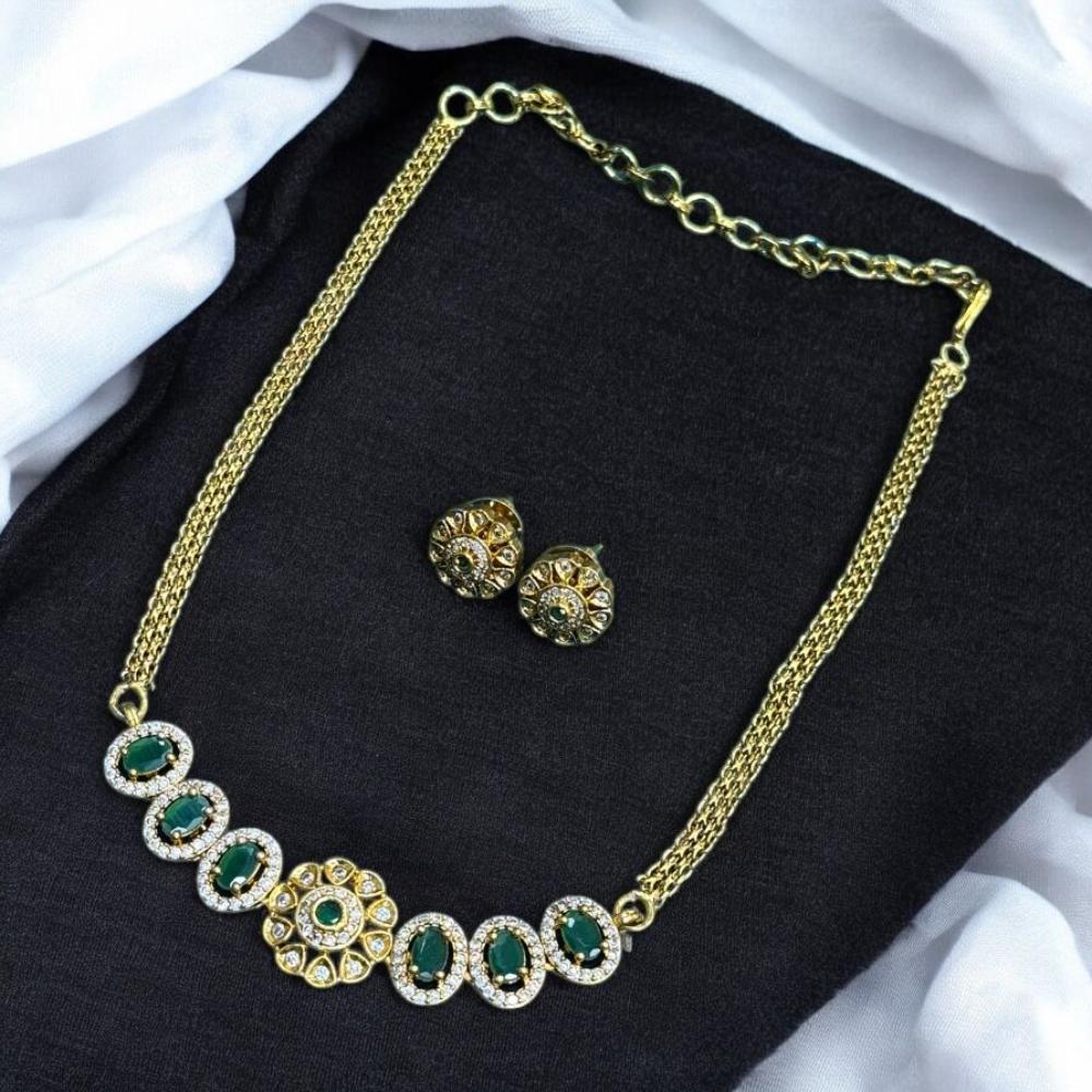 Sona Covering Charming Gold Plated Austrian Stone Necklace Set ( Kids Necklace Set)