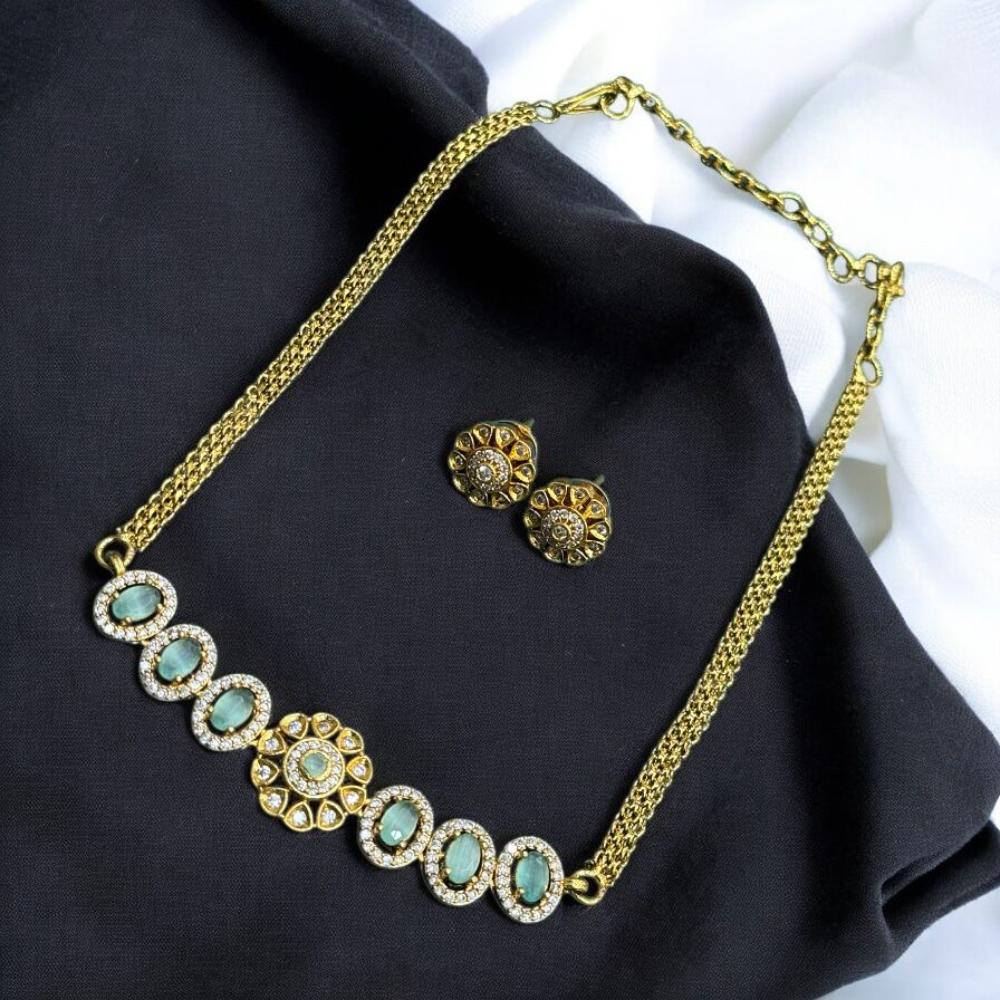 Sona Covering Charming Gold Plated Austrian Stone Necklace Set ( Kids Necklace Set)