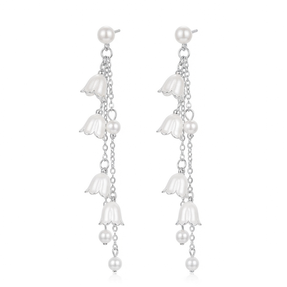 Urthn Trendy Long Tassel Earrings with Floral Drop for Women Stylish Party & Festive Wear Jewellery(Pack Of 3)