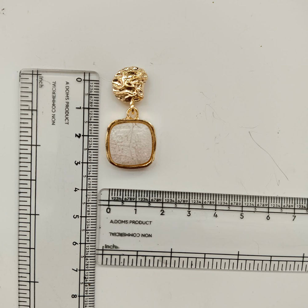 Urthn Unique White Marble Dangler Earrings for Women Stylish Casual, Party & Festive Wear Jewellery(Pack Of 3)