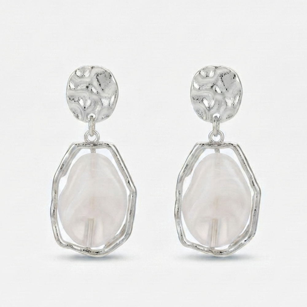 Urthn Trendy Ethnic White Marble Rasin Dangler Earrings for Women Wedding & Festive Wear Jewellery(Pack Of 3)